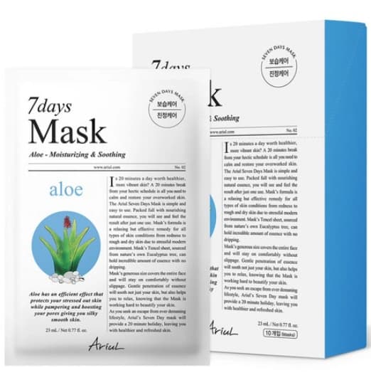 Seven Days Aloe Mask Pack, 10ea, 1pack - Image 1