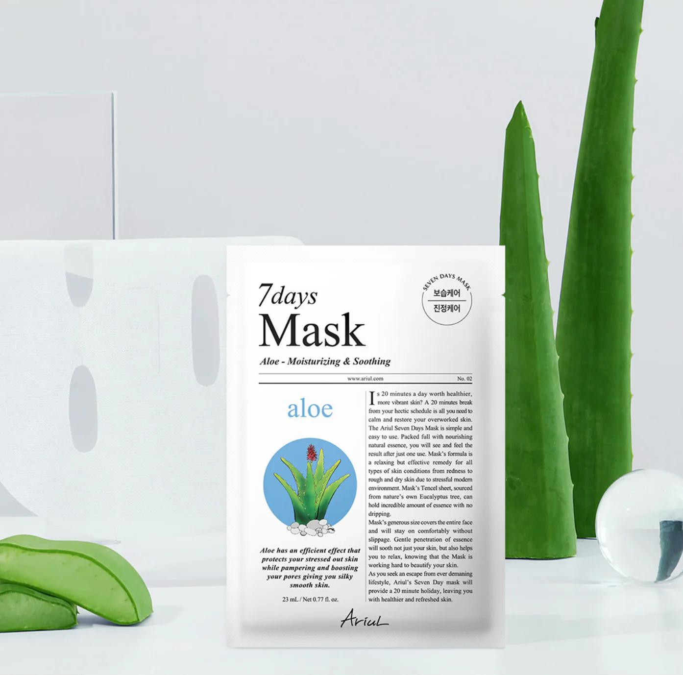 Seven Days Aloe Mask Pack, 10ea, 1pack - Image 2