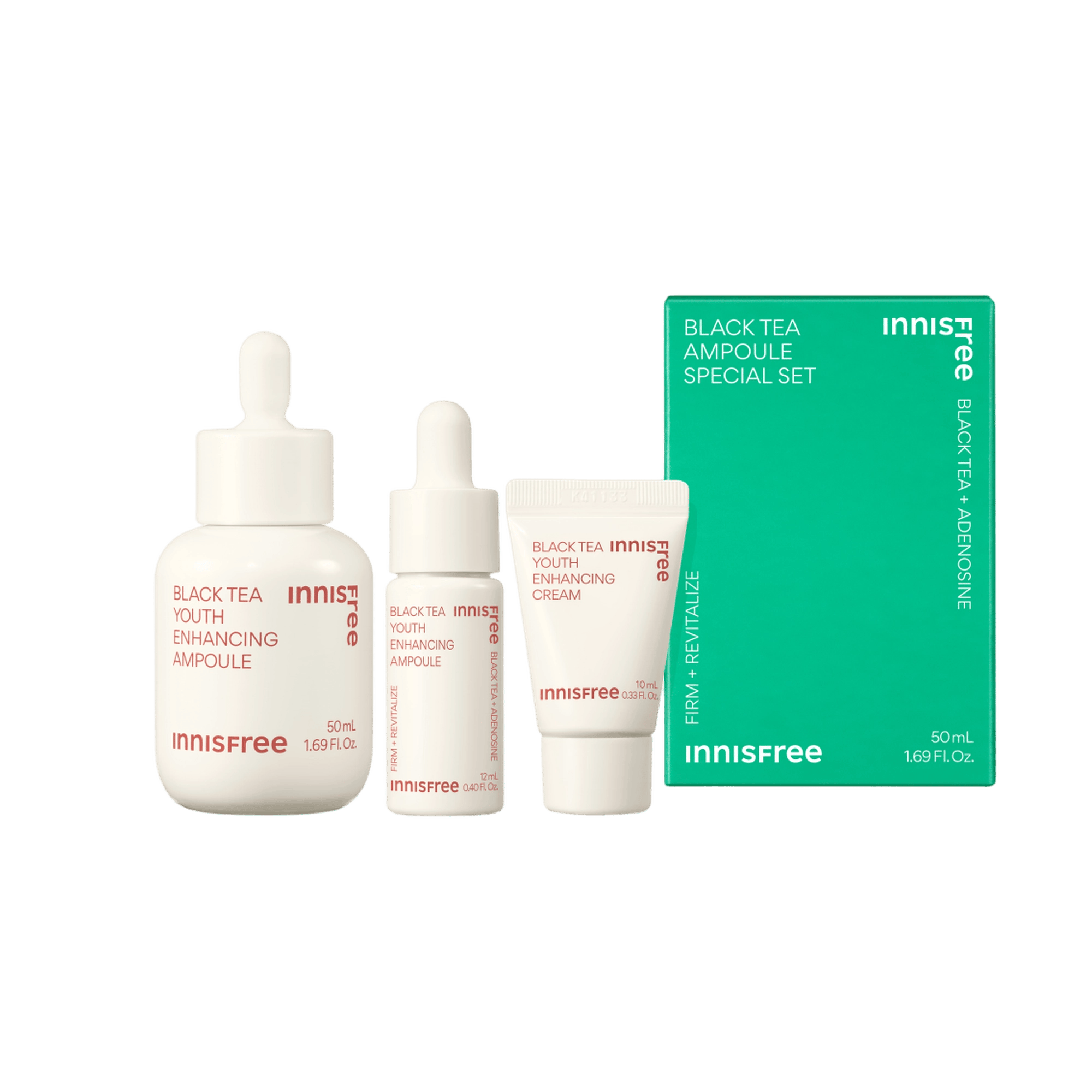 New Black Tea Youth Enhancing Elasticity Ampoule + Enhancing Ampoule + Enhancing Cream Set - Image 1