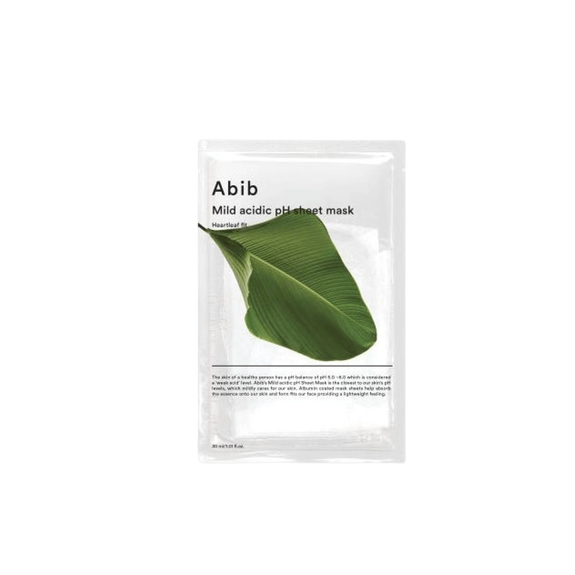 Mild Acidic PH Sheet Mask Heartleaf Fit, 10ea - Image 1