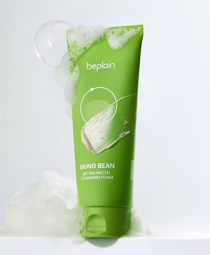 beplain Mung Bean pH-Balanced Cleansing Foam, 80ml - Image 3