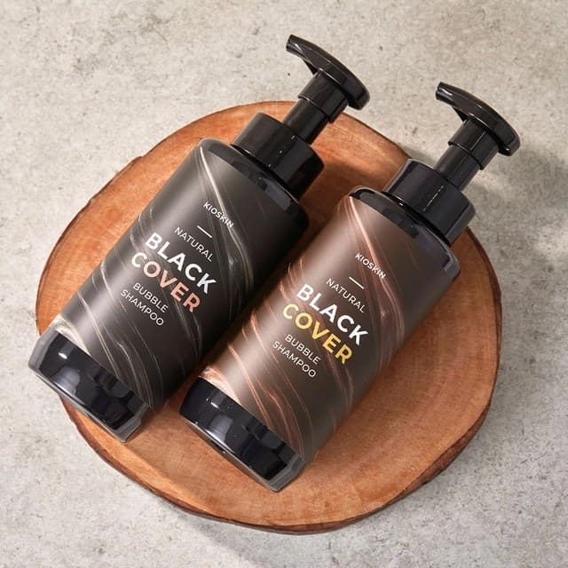 Natural Black Cover Bubble Shampoo [Dark brown], 500ml, 1pack - Image 2