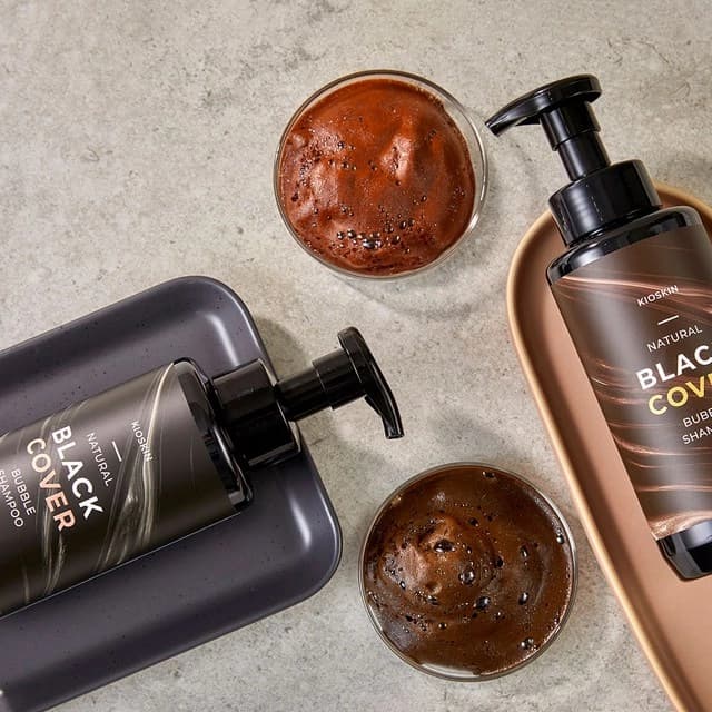 Natural Black Cover Bubble Shampoo [Dark brown], 500ml, 1pack - Image 3