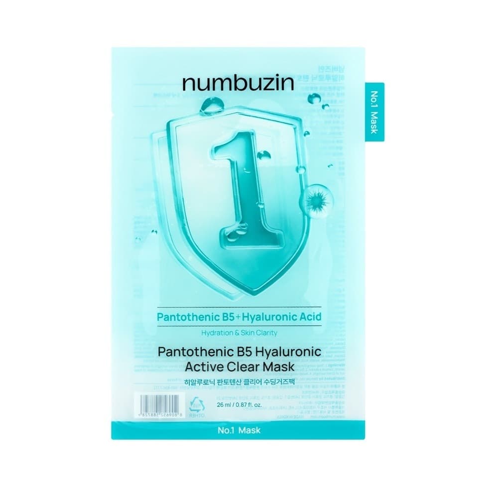 No.1 Pantothenic B5 Hyaluronic Active Clear Mask, 5ea - Image 1