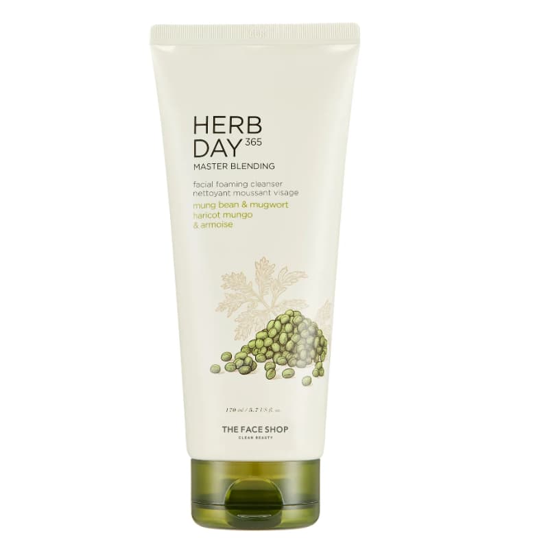 Herb Day 365 Master Blending Facial Cleansing Foam [Mung Bean & Mugwort], 170ml, 1pack - Image 1