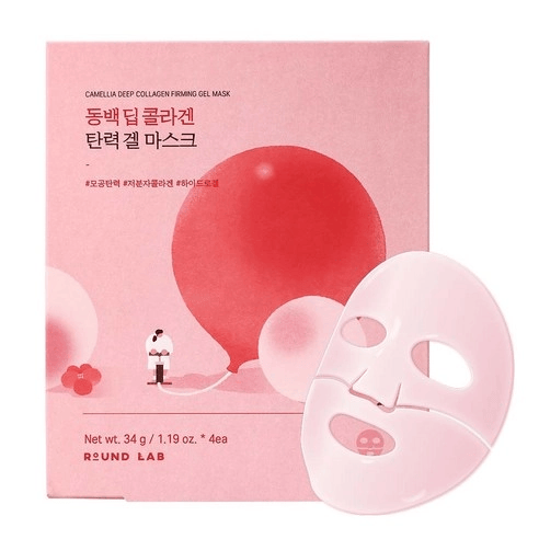 Round Lab Camellia Deep Collagen Elasticity Gel Mask, 4ea, 1pack - Image 1