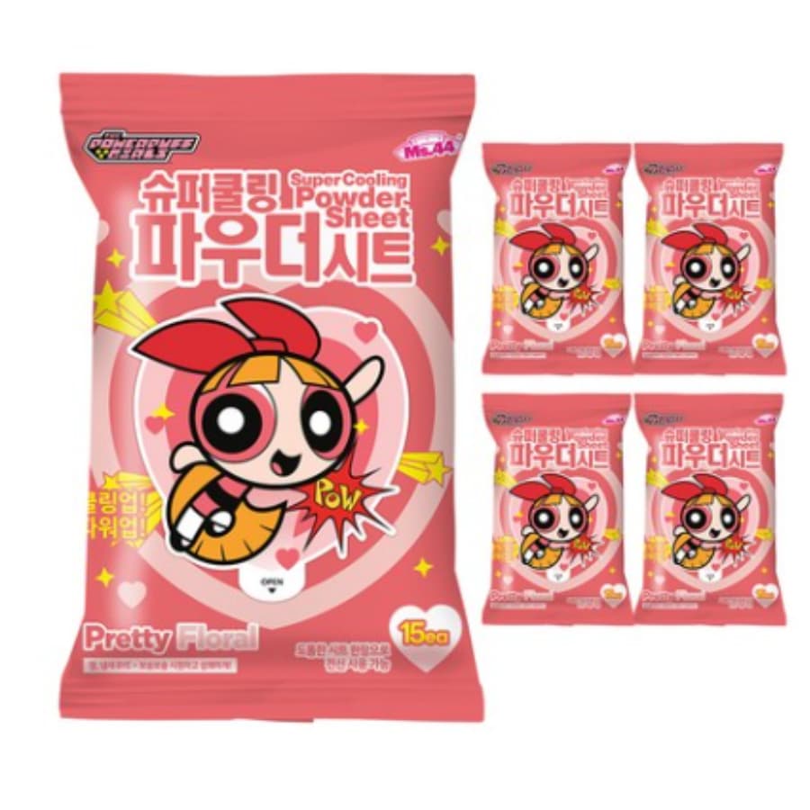 Super Cooling Powder Sheet [Pretty Floral], 15eax5, 1pack - Image 1