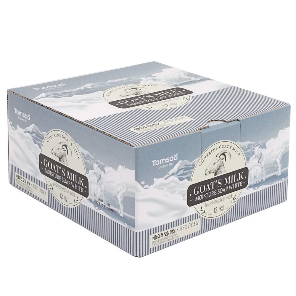 Moisture Goat Milk Soap White, 90gx6ea, 1pack - Image 1
