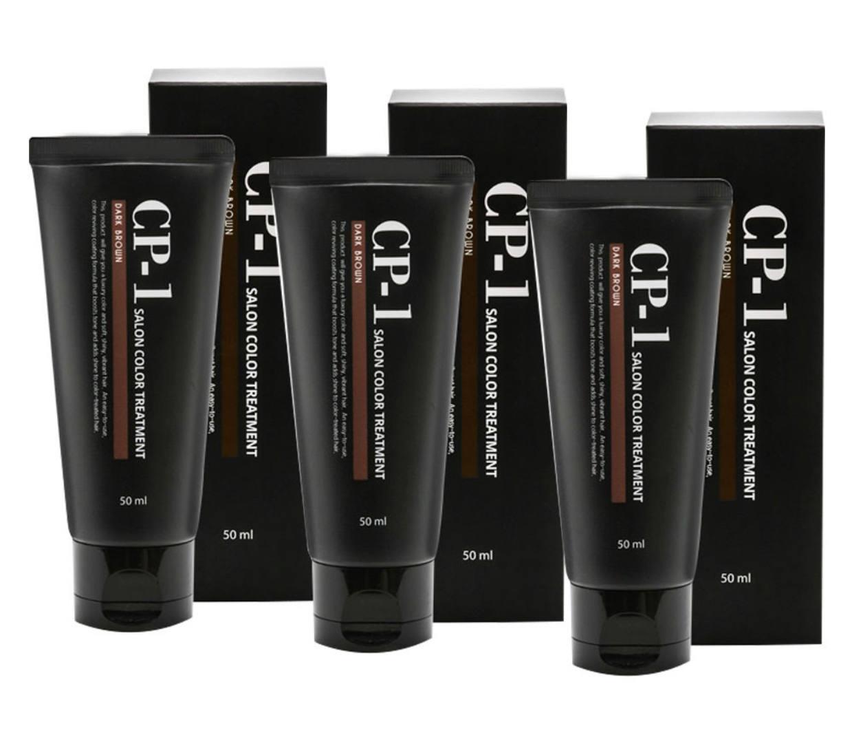 Salon Color Treatment, 50mlx3ea, 1pack, Dark Brown - Image 1