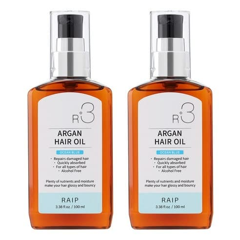 R3 Argan Hair Oil [Ocean Blue], 100mlx2ea, 1pack - Image 1