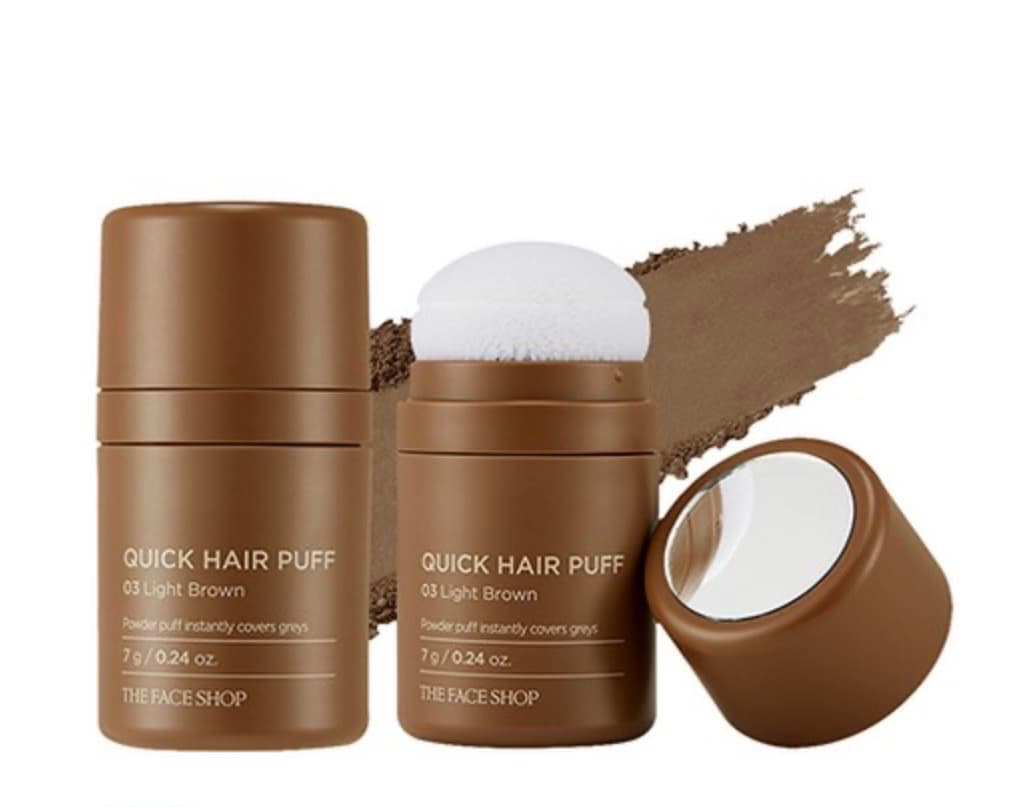 Quick Hair Puff, 7g, 03 Light Brown, 7g, 2ea, 1pack - Image 1