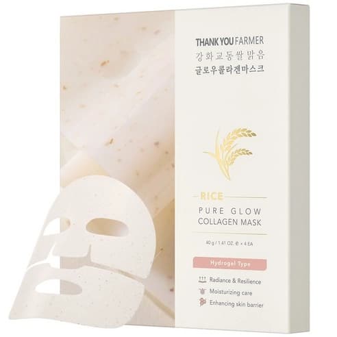 Ganghwa Gyodong Rice Clear Glow Collagen Mask, 40gx4ea, 1pack - Image 1