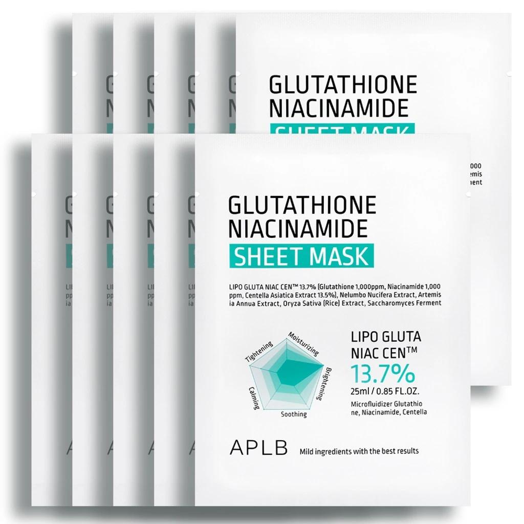 Glutathione Niacinamide Sheet Mask, 10ea - Image 1