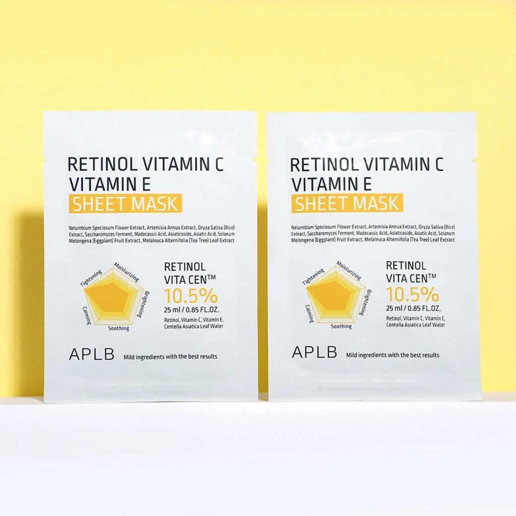 Retinol Vitamin C Vitamin E Sheet Mask, 10ea - Image 2
