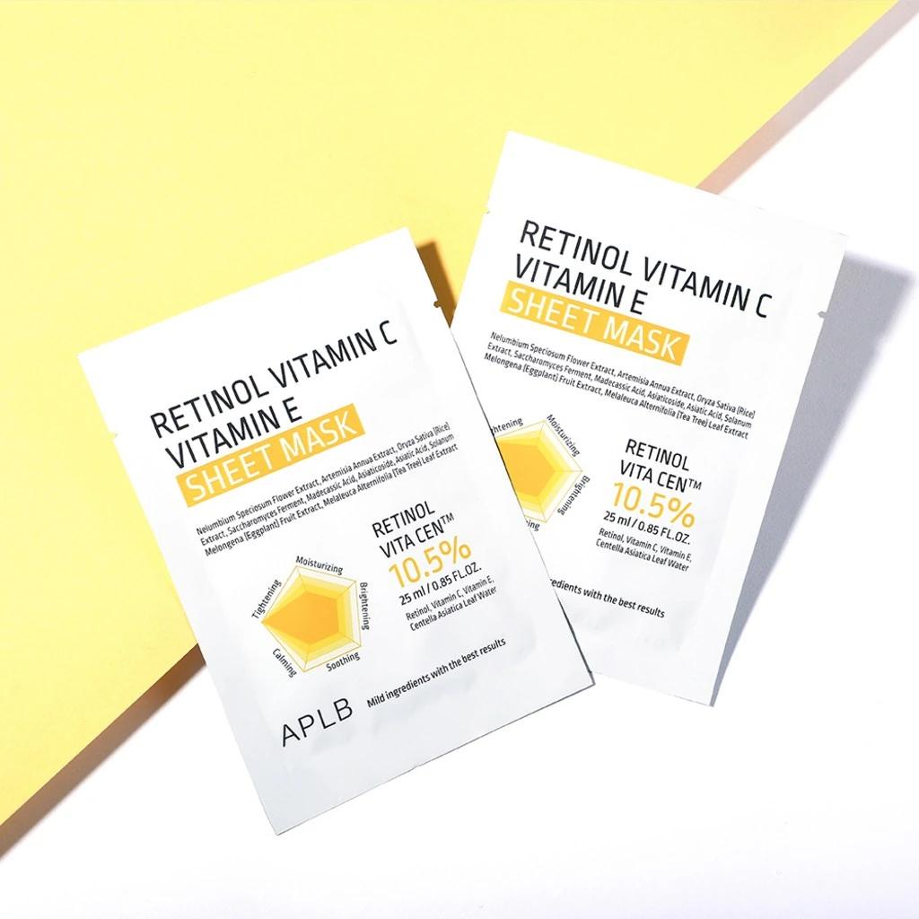 Retinol Vitamin C Vitamin E Sheet Mask, 10ea - Image 3