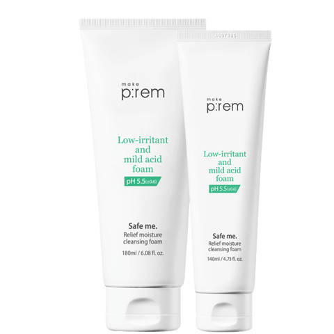 Safe Me Relief Moisture Cleansing Foam, 180ml+140ml