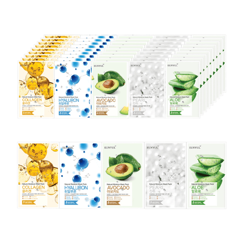 Natural Moisture Mask Pack Aloe + Collagen + Pearl + Hyaluron + Avocado