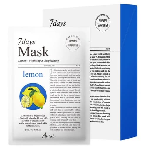 Seven Days Lemon Mask Pack, 10ea, 1pack
