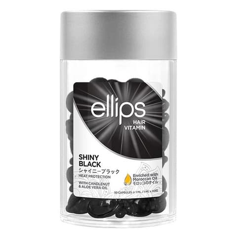 HAIR VITAMIN Shiny Black enriched with Moroccan, Candlenut and Aloe Vera Oil, 50ml, 1pack