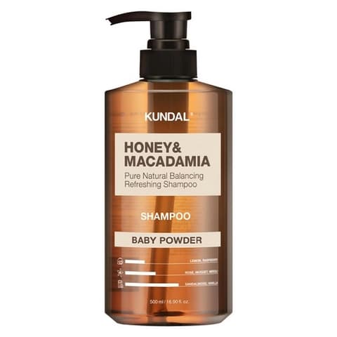 Honey & Macadamia Nature Shampoo [Baby Powder], 500ml, 1pack