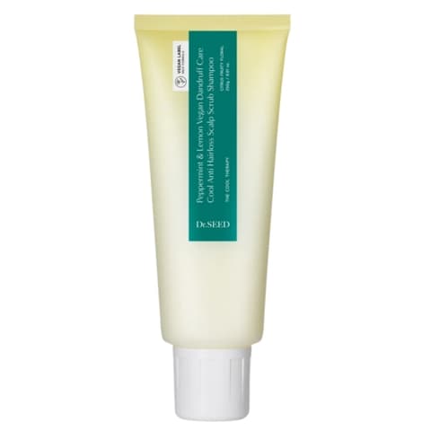 Peppermint and Lemon Vegan Dandruff Care Cool Anti Hairloss Scalp Scrub Shampoo, 250g, 1pack
