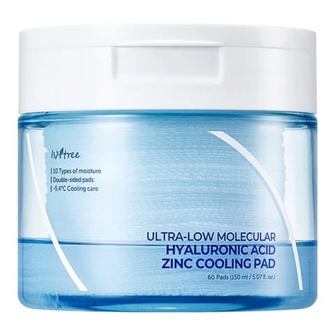 Ultra-Low Molecular Hyaluronic Acid Zinc Cooling Pads, 60ea