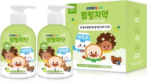 Kids Pumping Toothpaste [Shine Muscat], 220g, 2ea, 1pack
