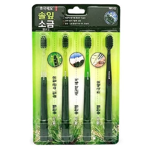 Songcheon Salt Fine Bristle Toothbrush, 4ea