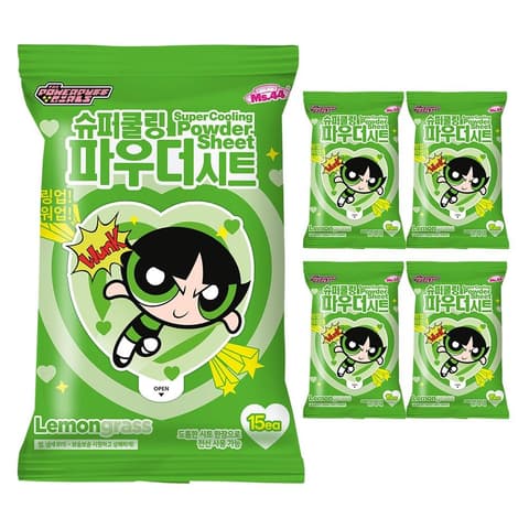 Super Cooling Powder Sheet [Lemongrass], 15ea+15ea+15ea+15ea+15ea