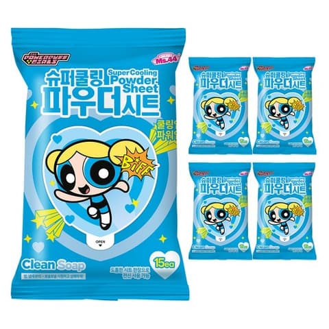 Super Cooling Powder Sheet Clean soap, 15ea+15ea+15ea+15ea+15ea