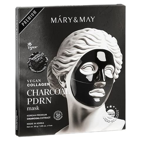 Vegan Collagen Charcoal PDRN Mask, 4ea, 1pack
