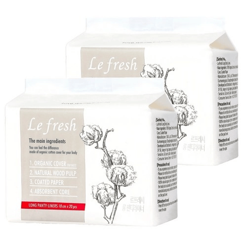 Organic Cotton Cover Long Pantyliner, 20ea+20ea