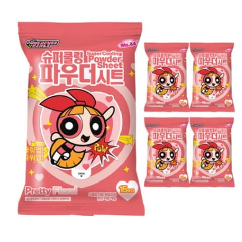 Super Cooling Powder Sheet [Pretty Floral], 15ea+15ea+15ea+15ea+15ea