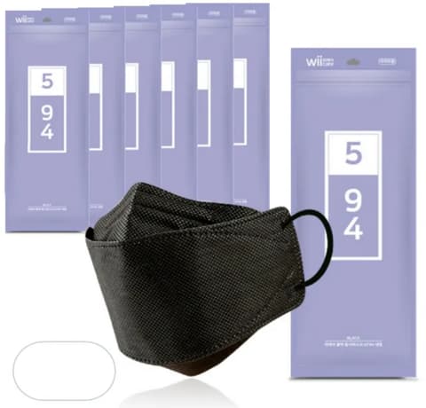 KF94 Yellow Dust Mask Black, 5eax30