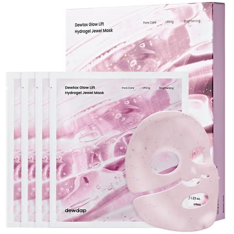 Dewtox Glow Lift Hydrogel Jewel Mask, 4ea