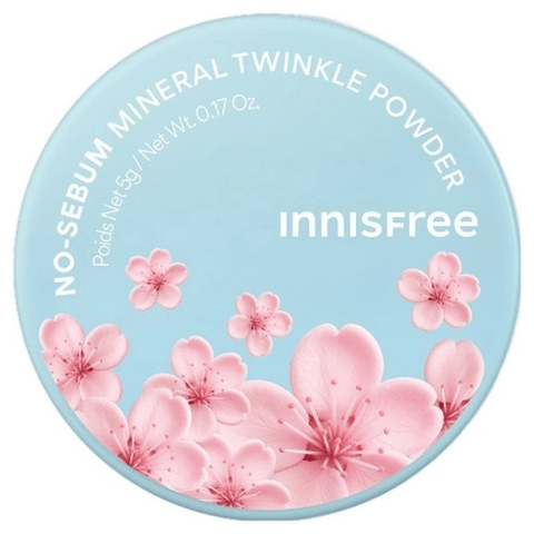 No Sebum Mineral Twinkle Powder, 5g, Cherry Blossom, 1pack