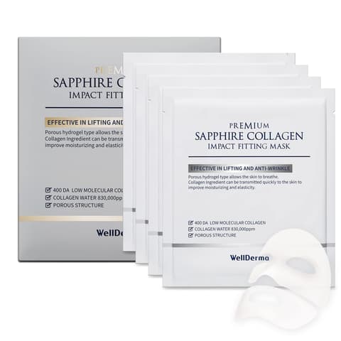 Premium Sapphire Collagen Impact Fitting Sheet Mask, 4ea