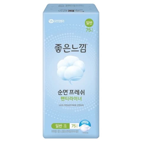 Pure Cotton Fresh Panty Liner Regular, 75ea, 1pack