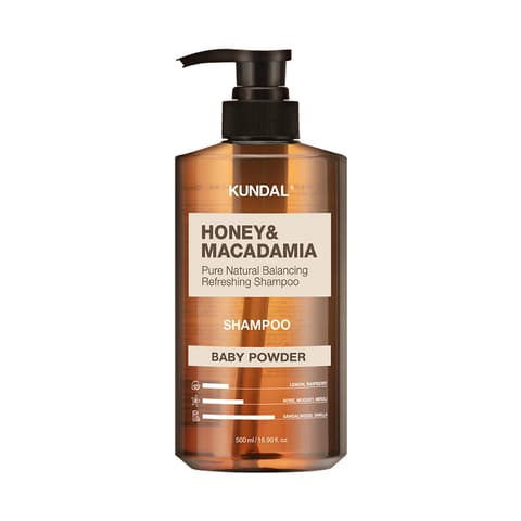 Honey & Macadamia Nature Shampoo [Baby Powder], 500ml, 1pack