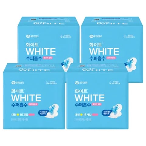 Super Absorbent Sanitary Pads, 16eax4, 1pack