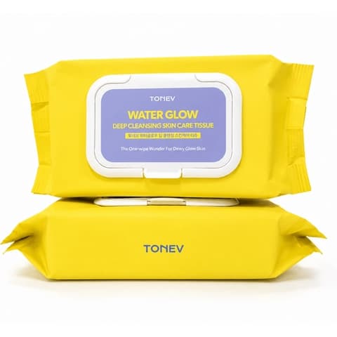 Water Glow Deep Cleansing Skincare Tissue, 60eax2, 1pack