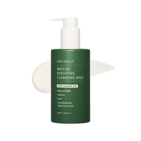 Matcha Depuffing Cleansing Milk, 300ml, 1pack