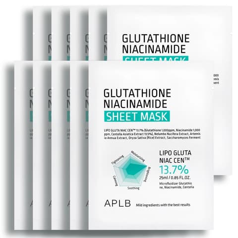Glutathione Niacinamide Sheet Mask, 10ea