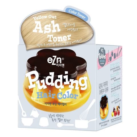 Pudding Hair Color [Yellow Out Ash Toner], 70mlx2ea (Color Cream+Developer)
