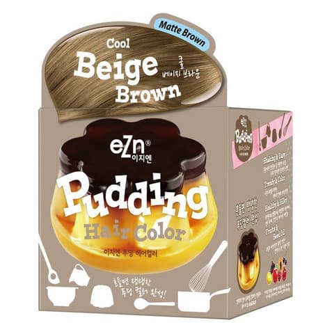 Pudding Hair Color [Cool Beige Brown], 70mlx2ea (Color Cream+Developer)