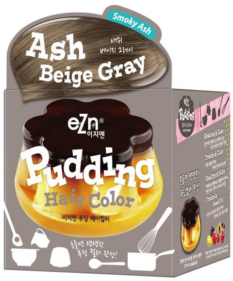 Pudding Hair Color [Ash Beige Gray], 70mlx2ea (Color Cream+Developer)