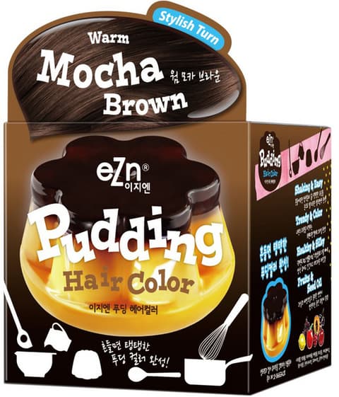 Pudding Hair Color [Warm Mocha Brown], 70mlx2ea (Color Cream+Developer)