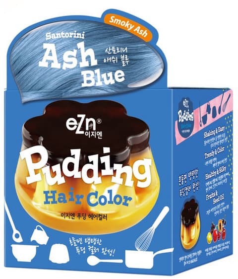 Pudding Hair Color [Santorini Ash Blue], 70mlx2ea (Color Cream+Developer)
