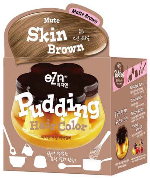 Pudding Hair Color [Mute Skin Brown], 70mlx2ea (Color Cream+Developer)