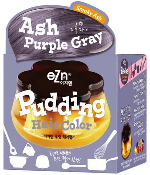 Pudding Hair Color [Ash Purple Gray], 70mlx2ea (Color Cream+Developer)